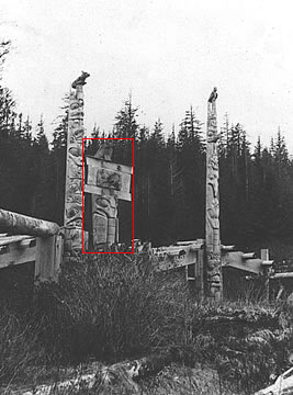 Haida Mortuary Pole in situ