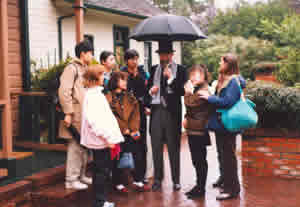 Tour group at Helmcken House