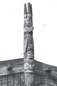De moitié superieure , Mât de façade haida