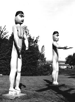 Statues d’accueil nuu-chah-nulths (Huu-ay-aht), XIXème siècle