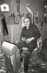 Henry Hunt dans l'atelier de sculpture