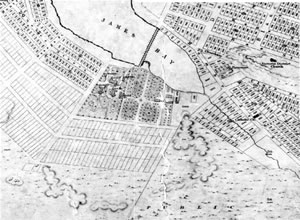 Une partie de la carte de Victoria par J.D. Pemberton (1861)
