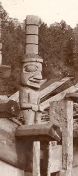 Close up of Haida Post in situ