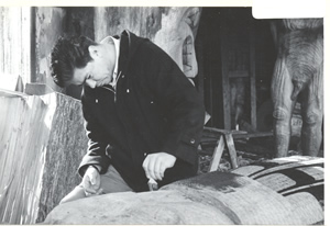 Tony Hunt working on the Expo 67 pole