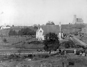 The small Church of Our Lord still stands today at Blanshard and Humboldt, on land donated by Sir James Douglas.  On 6 August 1877 people gathered here for his funeral.