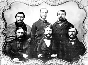 The members of Vancouver Island’s First Legislative Assembly members, Dr. Helmcken is seated in the centre