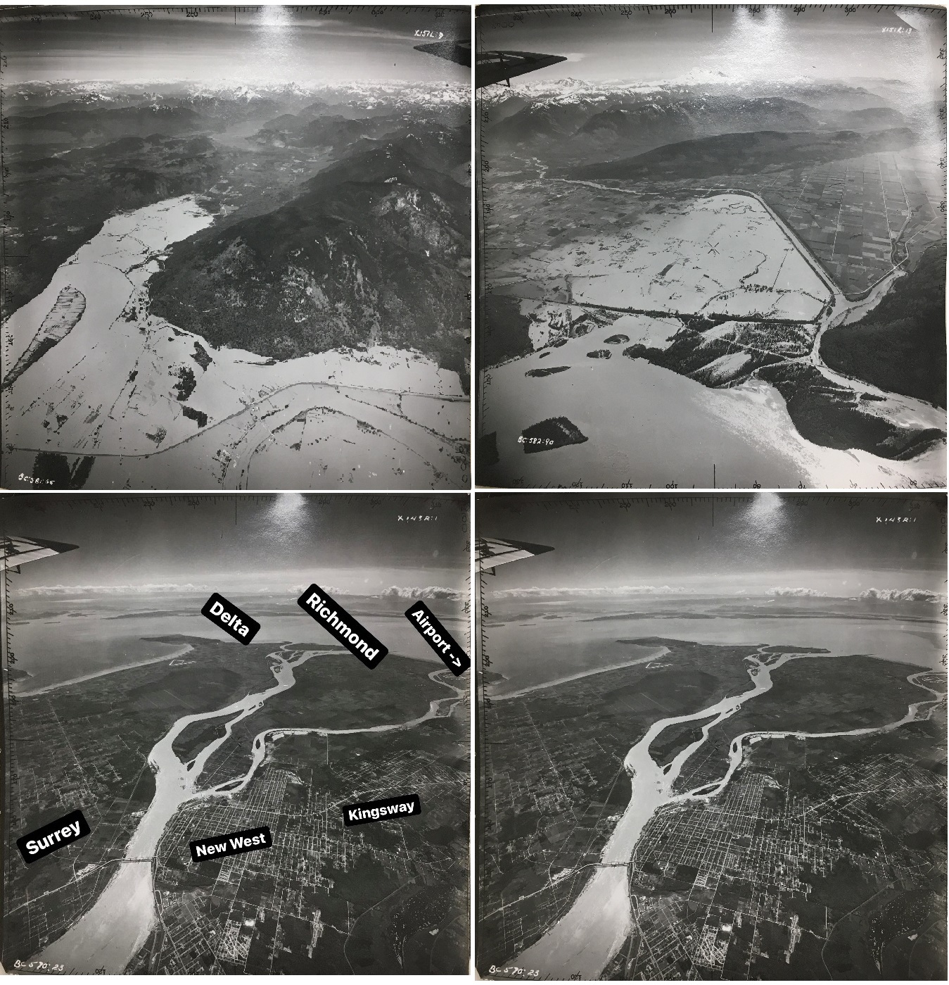 Aerial photos from GR-4075 documenting the 1948 Fraser River flood.